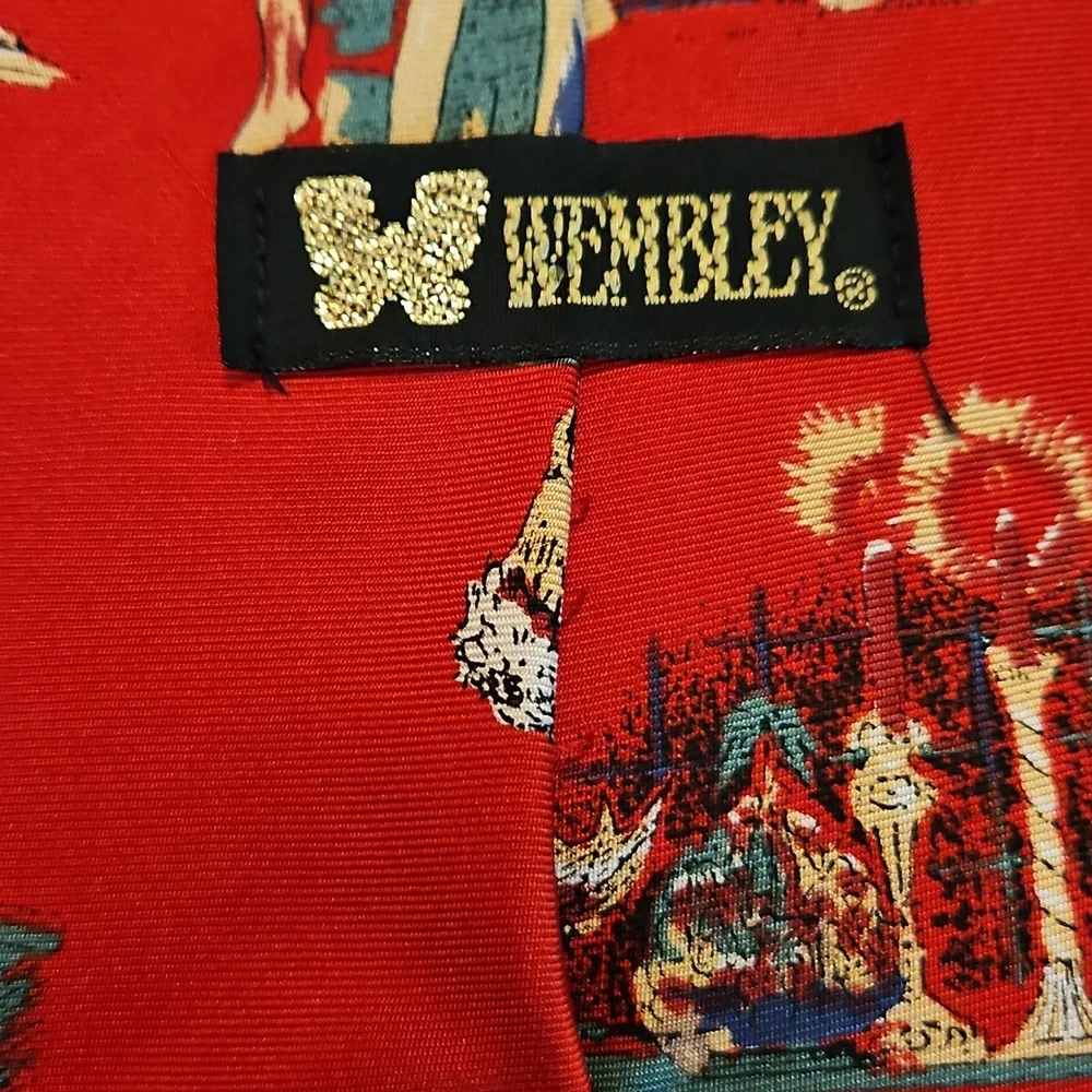 Wembley Red Christmas Santa Silk Tie
